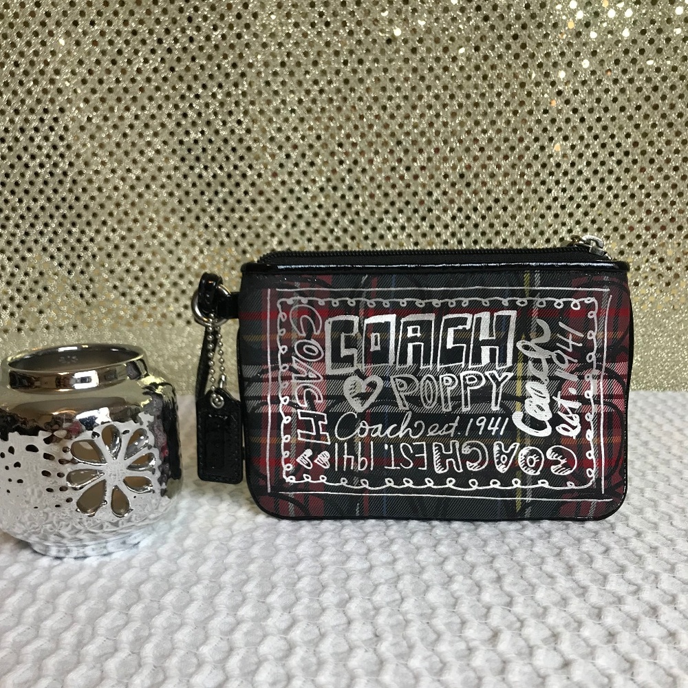 Coach Poppy Collection Tartan Wristlet